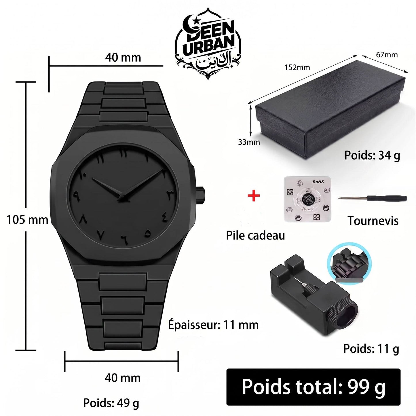 DEEN URBAN™- Pack DUO Élégance ( Montre achetée = lunette anti-UV offerte )