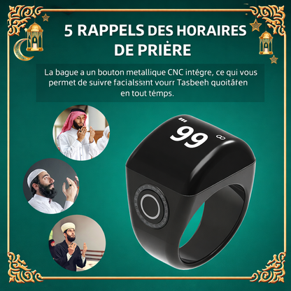 DEEN URBAN™ - Chapelet electronique avec application mobile ( tapis de prière + bouteille eau zamzam offerts)