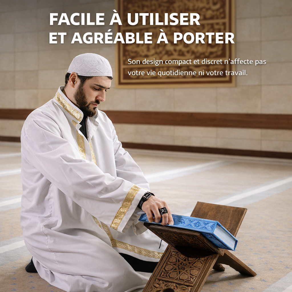 DEEN URBAN™ - Chapelet electronique avec application mobile ( tapis de prière + bouteille eau zamzam offerts)
