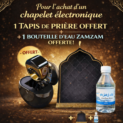 DEEN URBAN™ - Chapelet electronique avec application mobile ( tapis de prière + bouteille eau zamzam offerts)