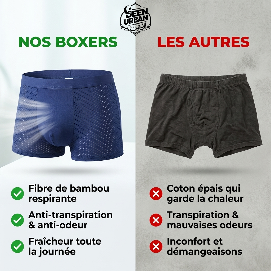 DEEN URBAN™- Pack confort homme ( 4 boxers achetés = ensemble de rasage 3 en 1 offert )